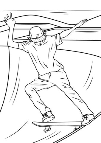 Skateboard Ramp Coloring Page